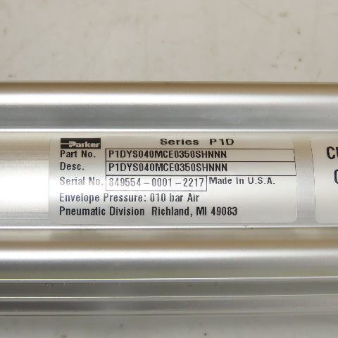 Parker P1DYS040MCE0350SHNNN Double Acting Pneumatic Cylinder 40mm B 350mm S NEW