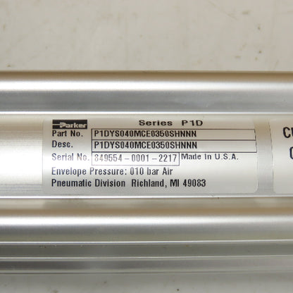 Parker P1DYS040MCE0350SHNNN Double Acting Pneumatic Cylinder 40mm B 350mm S NEW