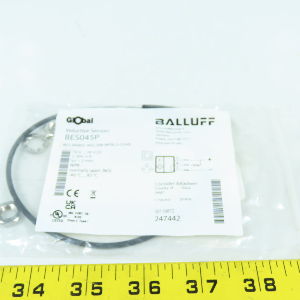 Balluff BES045P BES M08EF-NSC20B-BP00,3-GS49 Proximity Sensor 10-30 VDC (NO) NEW