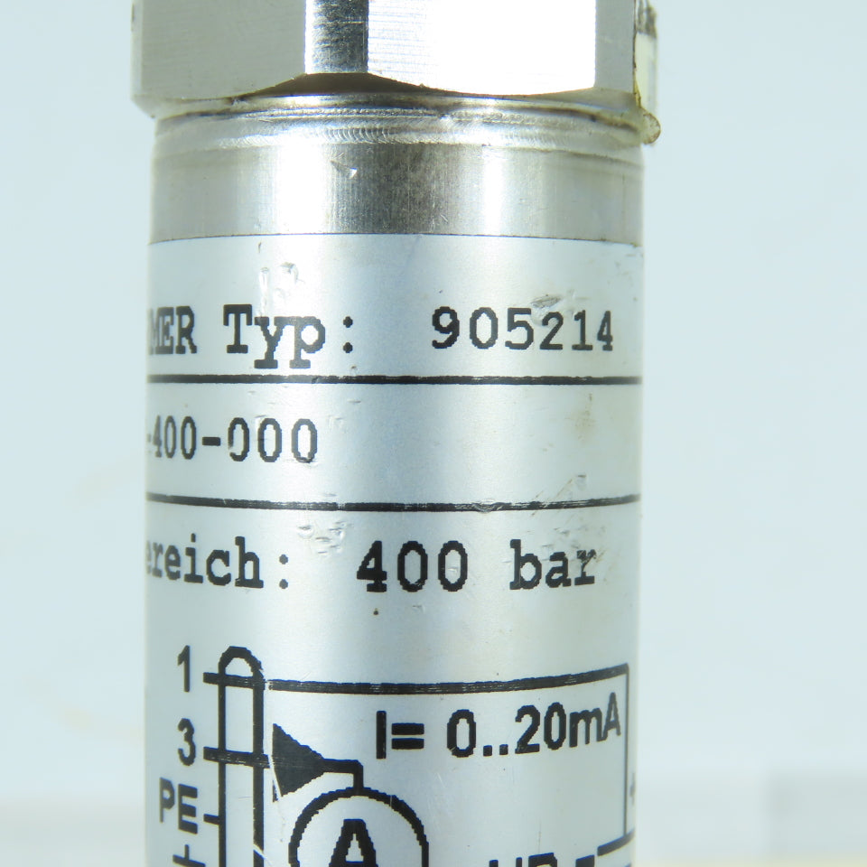 Hydac HAD 3745-E-400-000 905214 1/4" Pressure Transmitter 12-30 VDC 0-400 Bar