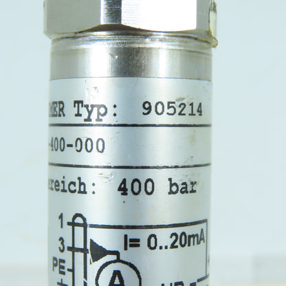 Hydac HAD 3745-E-400-000 905214 1/4" Pressure Transmitter 12-30 VDC 0-400 Bar