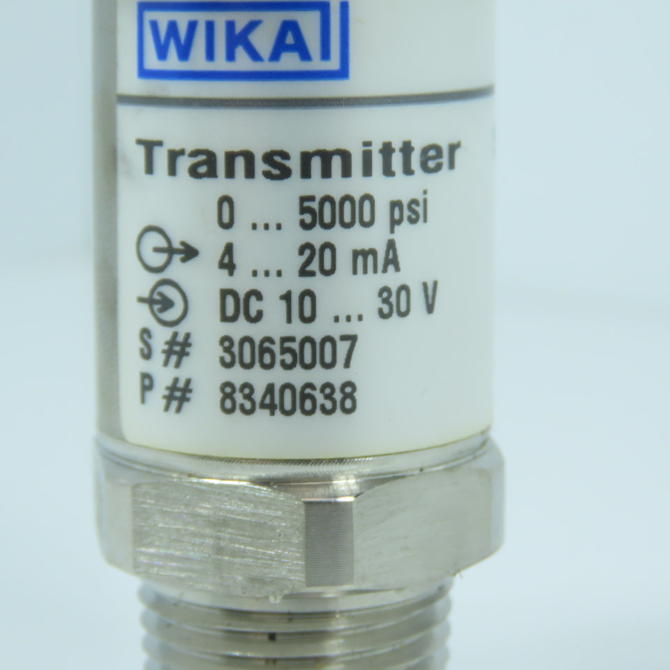 Wika 8340638 S-10 Pressure Transmitter 0-5000PSI 10-30V DC 4-20mA 1/2" NEW