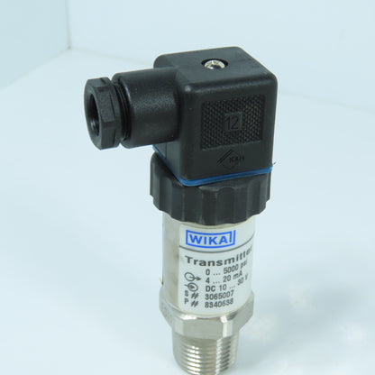 Wika 8340638 S-10 Pressure Transmitter 0-5000PSI 10-30V DC 4-20mA 1/2" NEW
