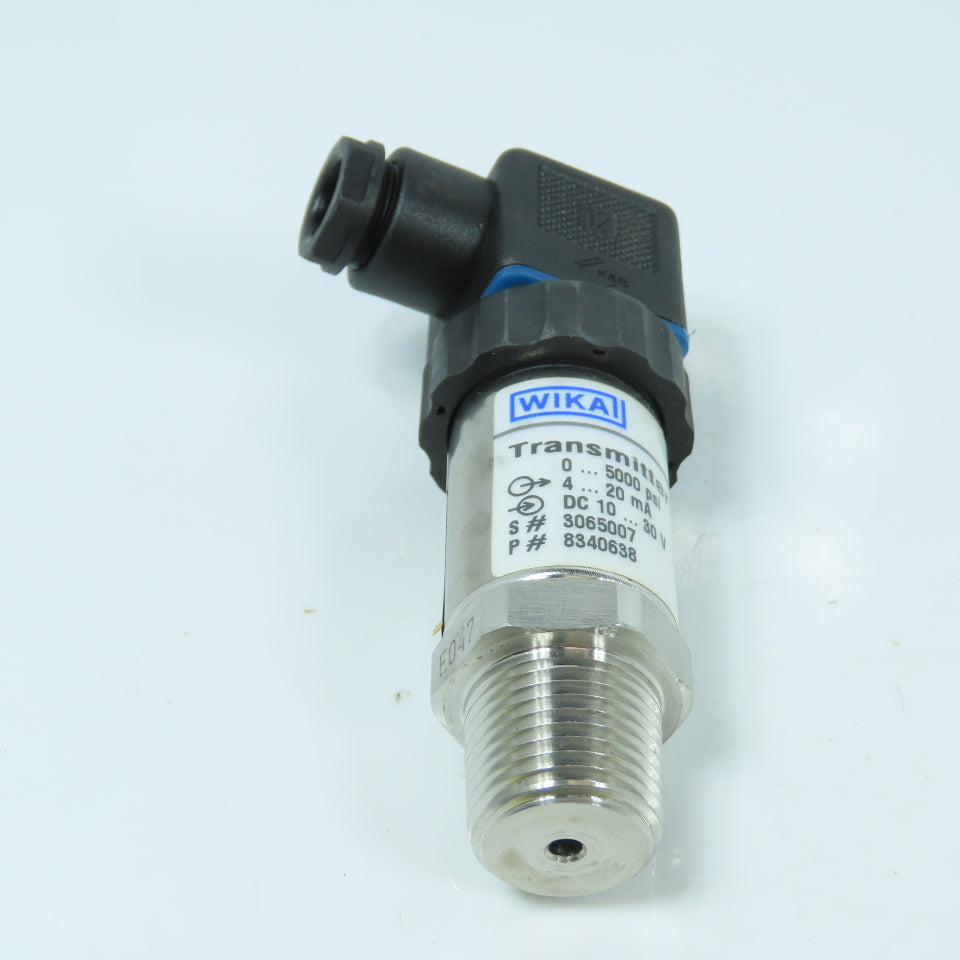 Wika 8340638 S-10 Pressure Transmitter 0-5000PSI 10-30V DC 4-20mA 1/2" NEW