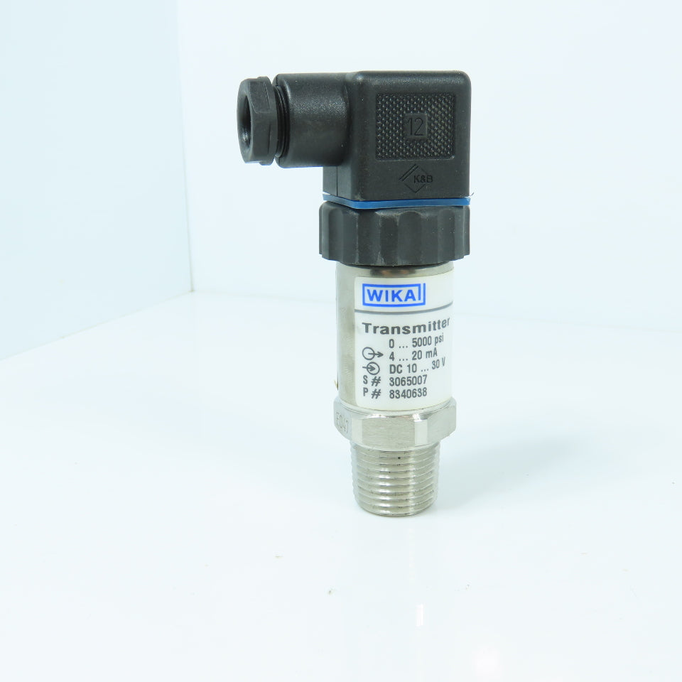 Wika 8340638 S-10 Pressure Transmitter 0-5000PSI 10-30V DC 4-20mA 1/2" NEW