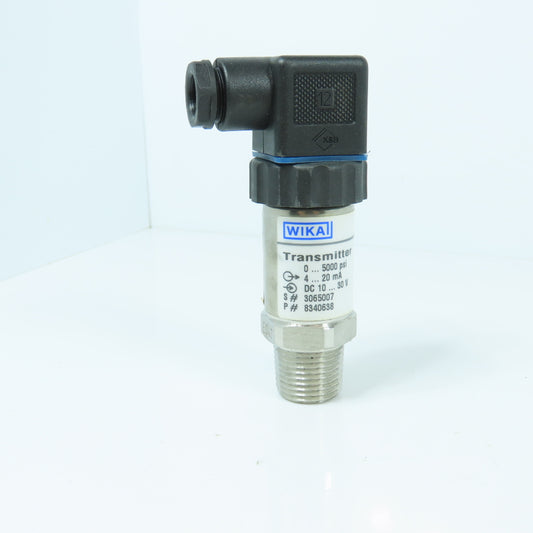 Wika 8340638 S-10 Pressure Transmitter 0-5000PSI 10-30V DC 4-20mA 1/2" NEW