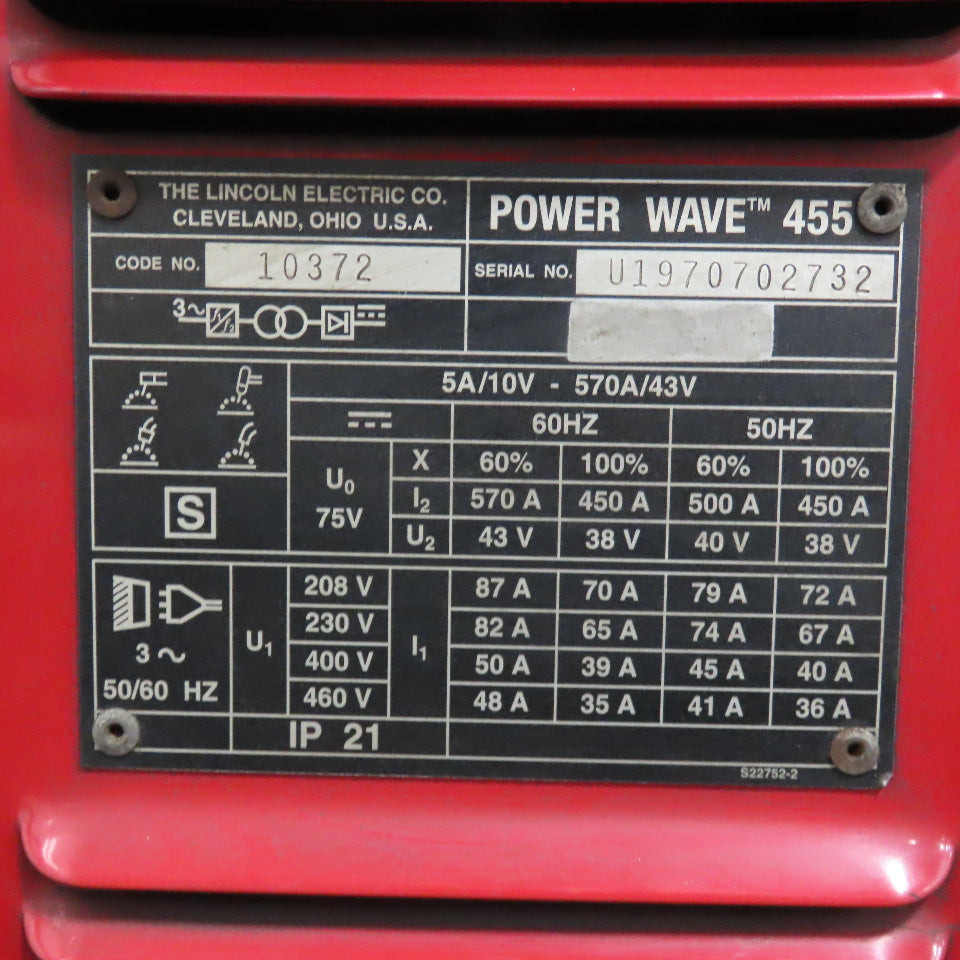Lincoln Electric Power Wave 455 208-460V 570A Wire Feed MIG Welder Package