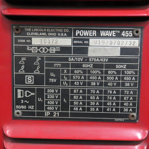 Lincoln Electric Power Wave 455 208-460V 570A Wire Feed MIG Welder Package