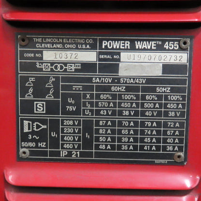 Lincoln Electric Power Wave 455 208-460V 570A Wire Feed MIG Welder Package
