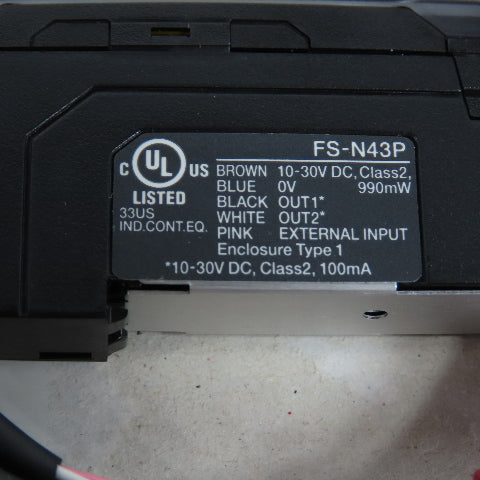 Keyence FS-N43P Digital Fiber Optic Sensor 12-24VDC NEW
