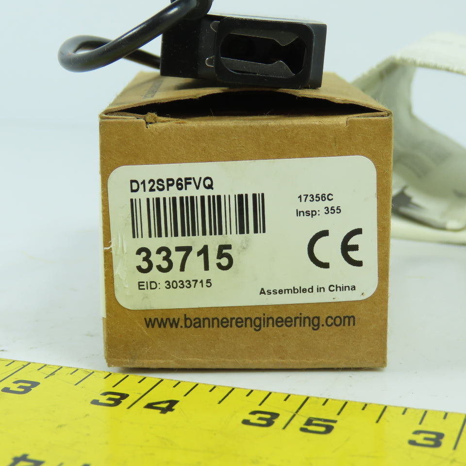 Banner 33715 D12SP6FVQ Glass Fiber Optic Sensor 10-30V DC NEW