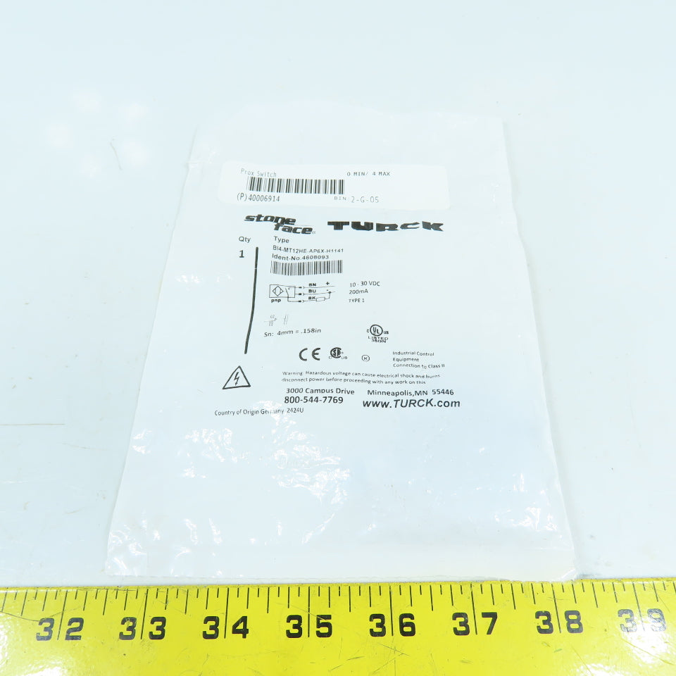 Turck BI4-MT12HE-AP6X-H1141 4608093 Inductive Proximity Sensor 10-30VDC NEW