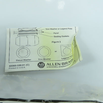 Allen Bradley 800T-D2LD1 SerT 30mm Mushroom Head Momentary Contact Push Button