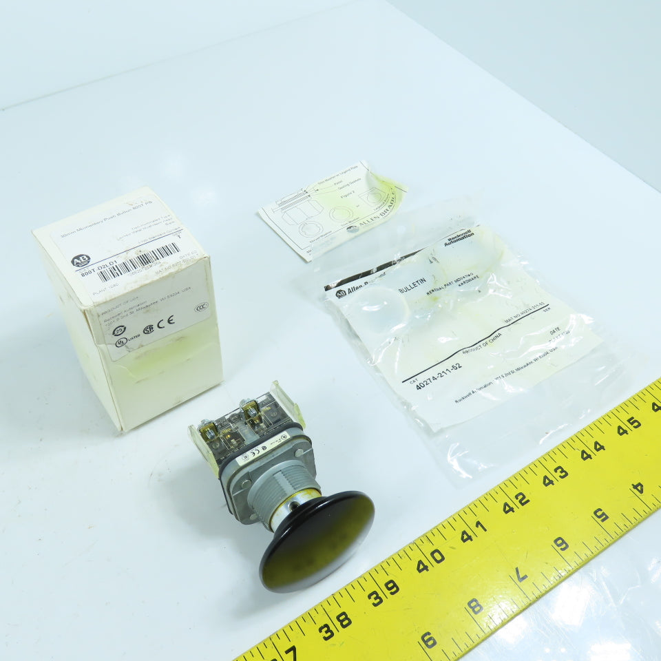 Allen Bradley 800T-D2LD1 SerT 30mm Mushroom Head Momentary Contact Push Button