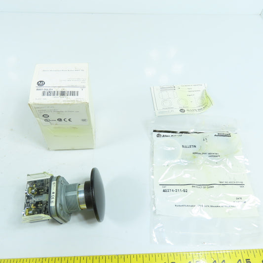 Allen Bradley 800T-D2LD1 SerT 30mm Mushroom Head Momentary Contact Push Button