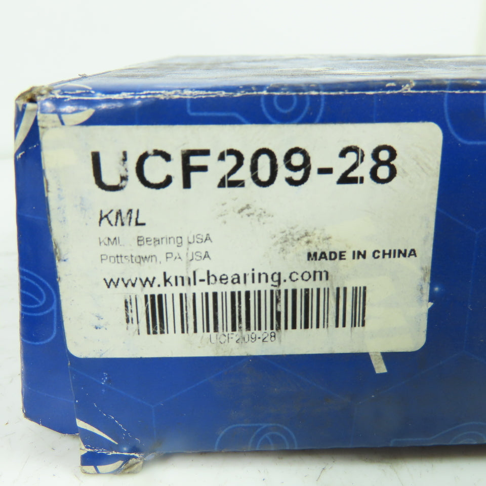 KML UCF209-28 4-Bolt Flange Mount Block Ball Bearing 1-3/4" Bore