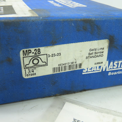 SealMaster MP-28 2-Bolt Flange Mount Pillow Block Ball Bearing 1-3/4" Bore