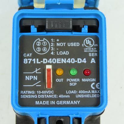 Allen Bradley 871L-D40EN40-D4 Ser A Inductive Sensor 40mm Sensing 10-60VDC