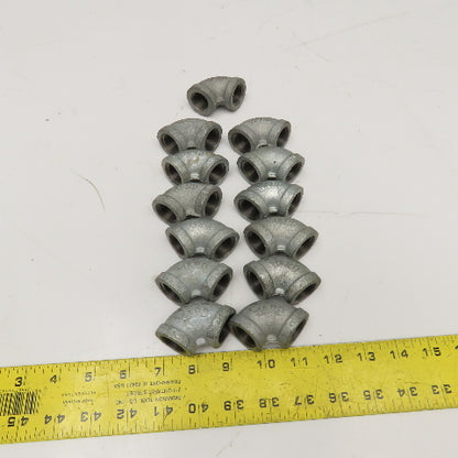 Ward 1/2" Galvanized Elbow 90° Pipe Fitting Lot Of 13