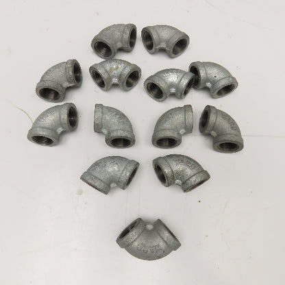 Ward 1/2" Galvanized Elbow 90° Pipe Fitting Lot Of 13