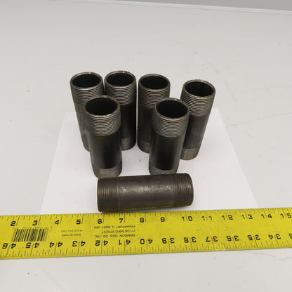 1-1/2" NPT Black Pipe Nipple 4-1/2" OAL Lot Of 7