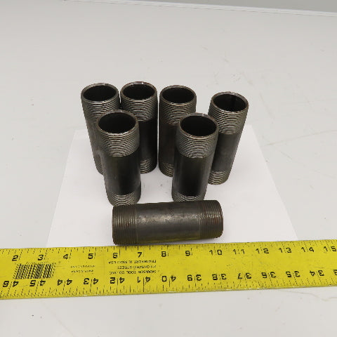1-1/2" NPT Black Pipe Nipple 4-1/2" OAL Lot Of 7