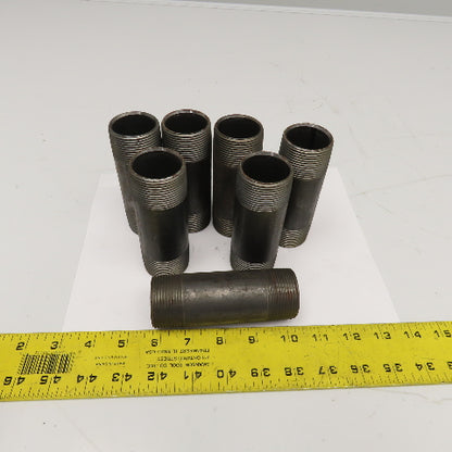 1-1/2" NPT Black Pipe Nipple 4-1/2" OAL Lot Of 7