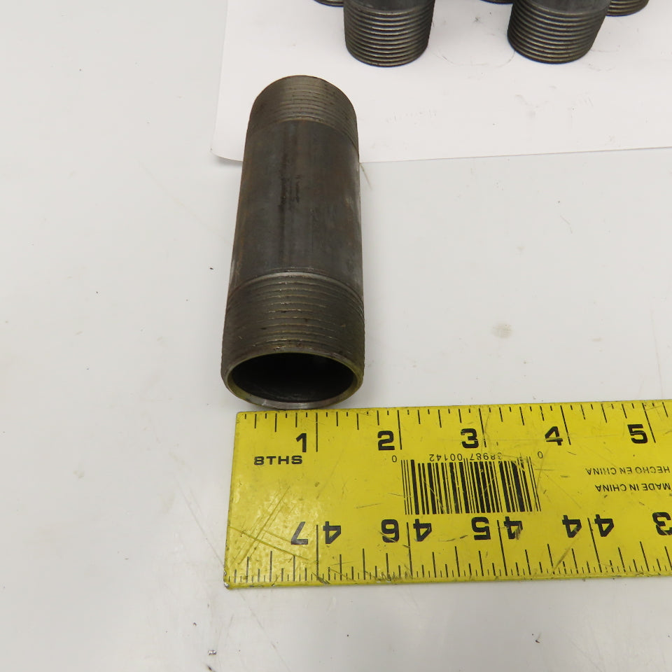 1-1/2" NPT Black Pipe Nipple 4-1/2" OAL Lot Of 7