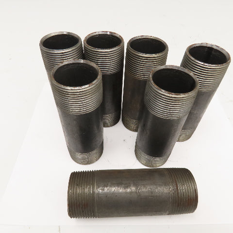 1-1/2" NPT Black Pipe Nipple 4-1/2" OAL Lot Of 7