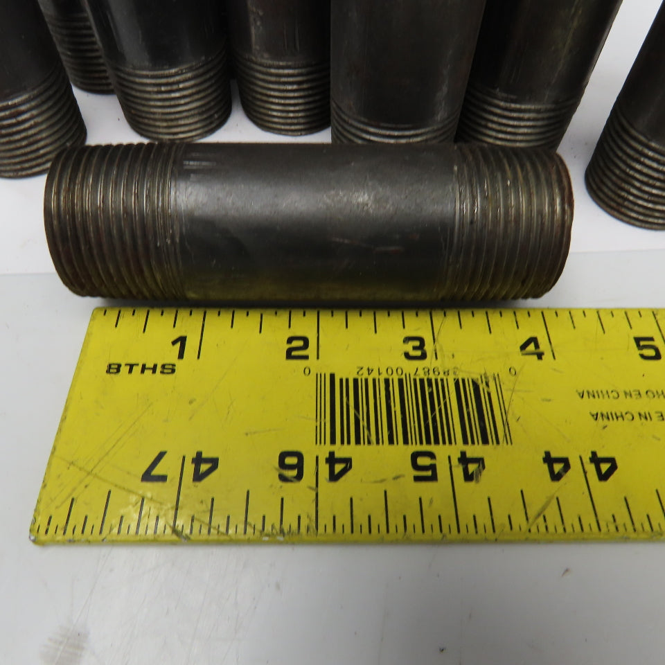 1" Malleable Black Iron Pipe Fitting Nipple 4" Lot Of 21
