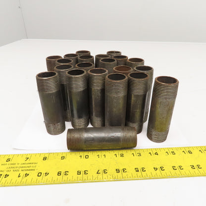 1" Malleable Black Iron Pipe Fitting Nipple 4" Lot Of 21
