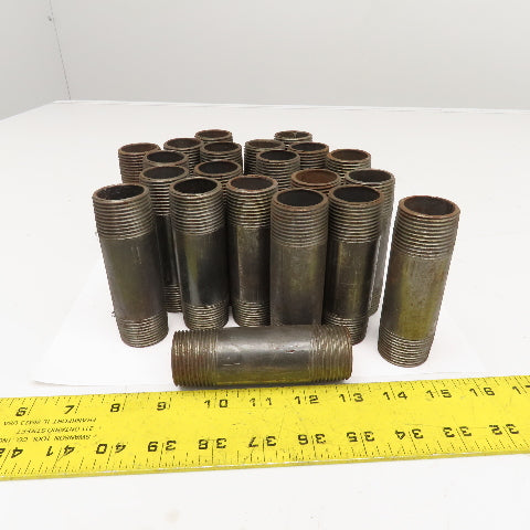 1" Malleable Black Iron Pipe Fitting Nipple 4" Lot Of 21