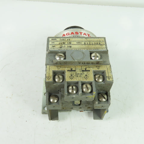 Agastat 2442 AB Time Delay Relay 120VAC Coil .2-5 Sec Range