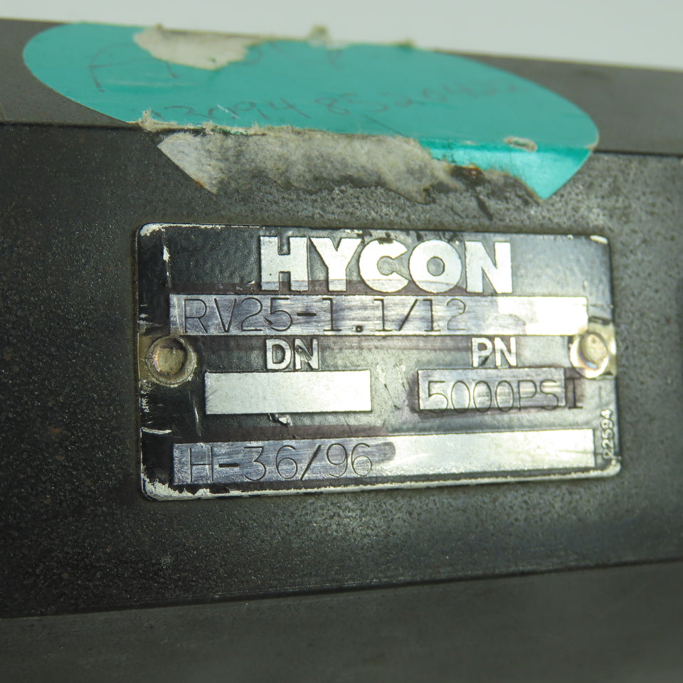 Hycon RV25-1.1/2 Check Valve 5000PSI