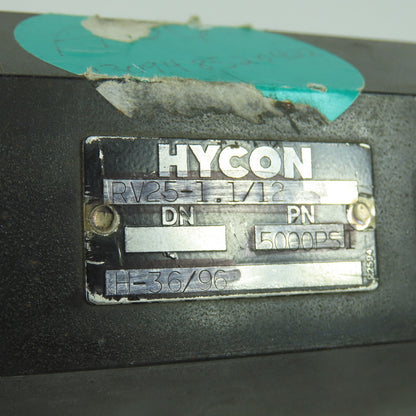 Hycon RV25-1.1/2 Check Valve 5000PSI
