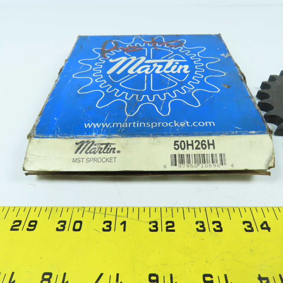 Martin 50H26H Bushing Bore Roller Chain Sprocket #50 5/8" Pitch 26 Teeth
