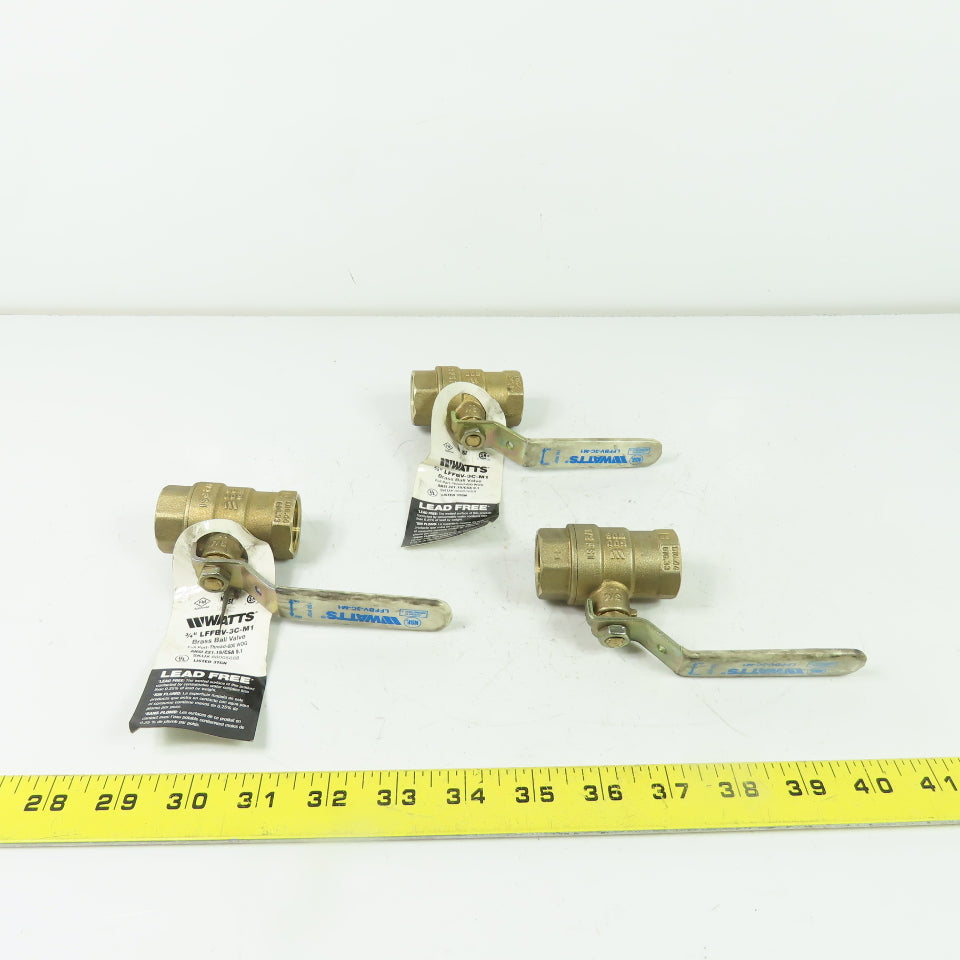 Watts LFFBV-3C-M1 3/4" Female Brass Ball Valve 600WOG Lot Of 3