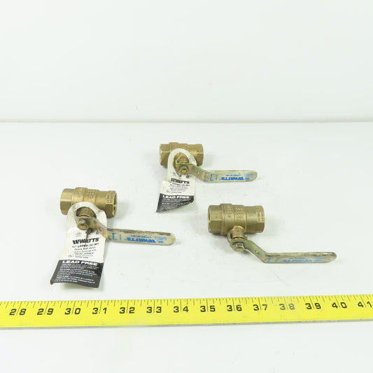 Watts LFFBV-3C-M1 3/4" Female Brass Ball Valve 600WOG Lot Of 3