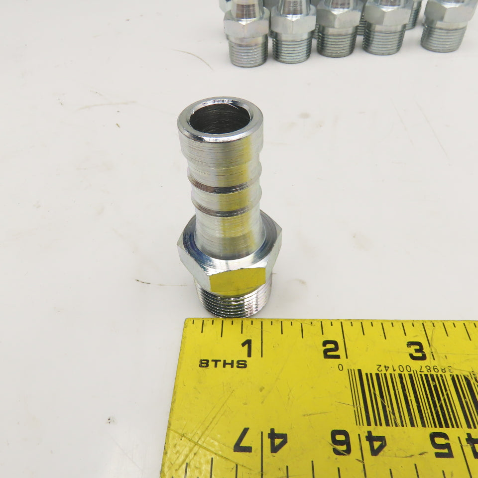 1/2" NPT Male x 3/4" ID Hose Barb Fitting Zinc Plated Lot Of 12