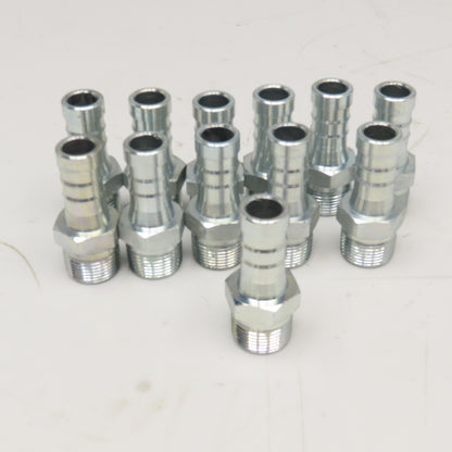 1/2" NPT Male x 3/4" ID Hose Barb Fitting Zinc Plated Lot Of 12