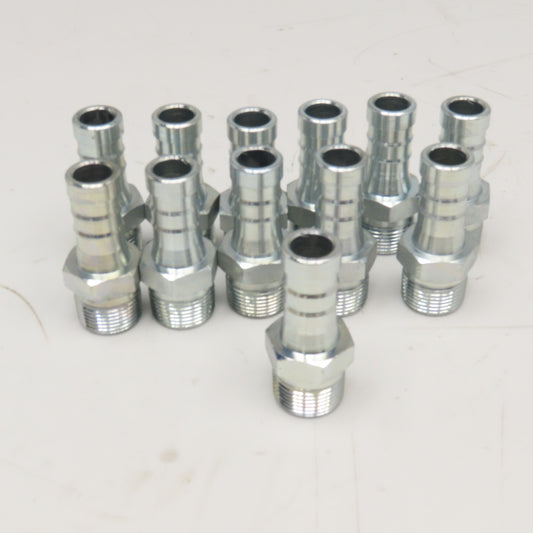 1/2" NPT Male x 3/4" ID Hose Barb Fitting Zinc Plated Lot Of 12