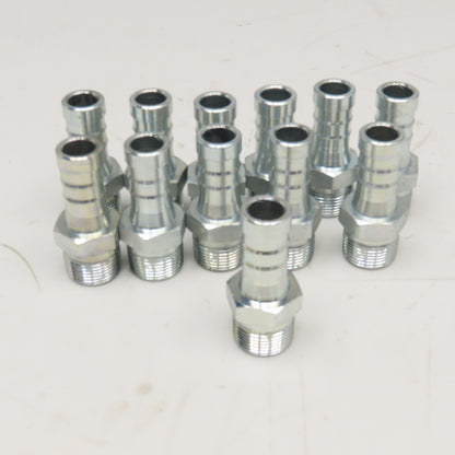 1/2" NPT Male x 3/4" ID Hose Barb Fitting Zinc Plated Lot Of 12