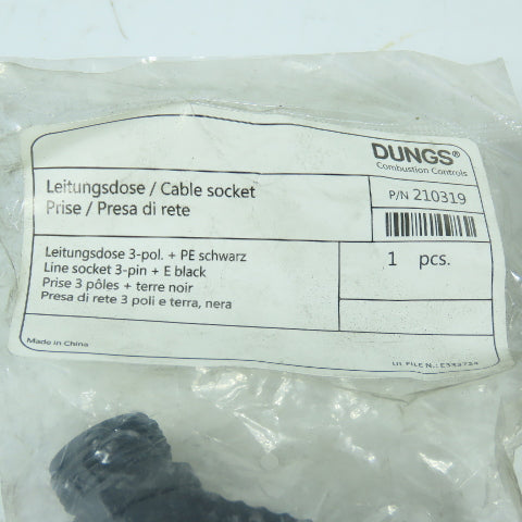 Dungs 210319 DIN Connector Cable Socket 3-Pin Lot Of 3