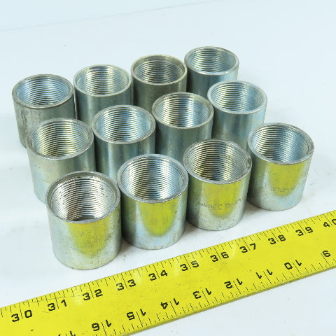 1-1/2" x 1-1/2" Galvanized Iron Pipe Rigid Conduit Coupling 2" Long Lot/12