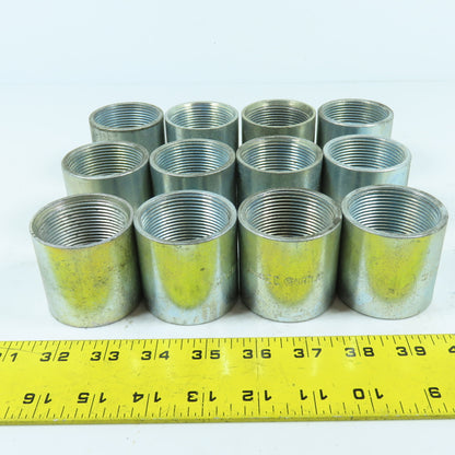 1-1/2" x 1-1/2" Galvanized Iron Pipe Rigid Conduit Coupling 2" Long Lot/12