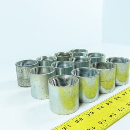 1-1/2" x 1-1/2" Galvanized Iron Pipe Rigid Conduit Coupling 2" Long Lot/12