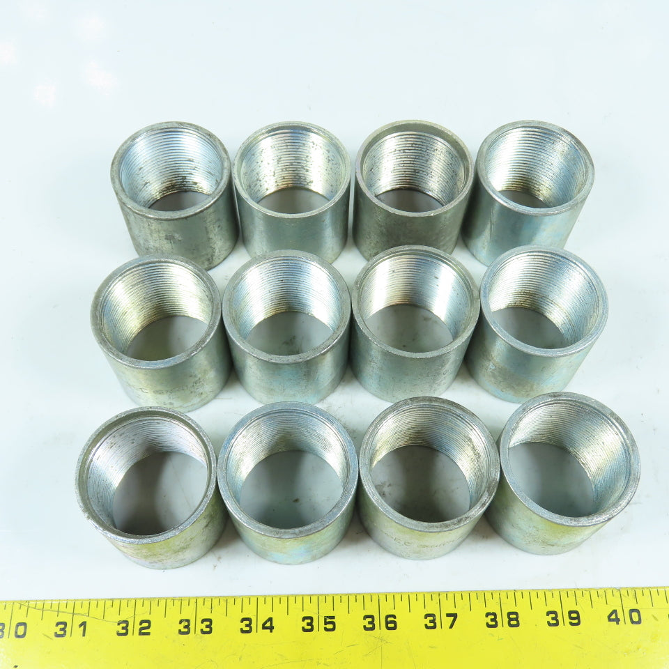 1-1/2" x 1-1/2" Galvanized Iron Pipe Rigid Conduit Coupling 2" Long Lot/12