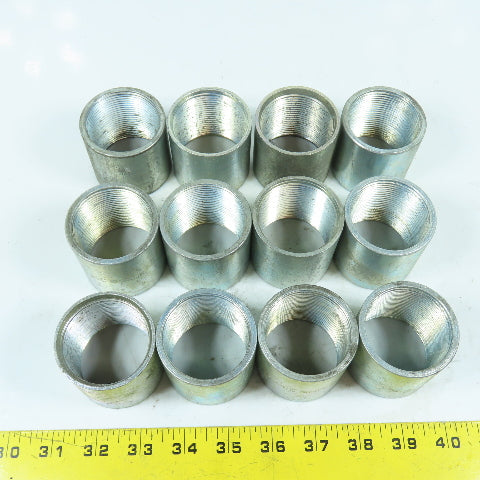 1-1/2" x 1-1/2" Galvanized Iron Pipe Rigid Conduit Coupling 2" Long Lot/12