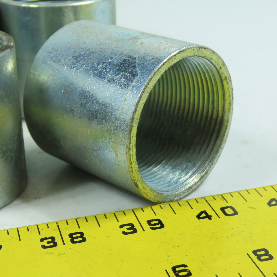1-1/2" x 1-1/2" Galvanized Iron Pipe Rigid Conduit Coupling 2" Long Lot/12