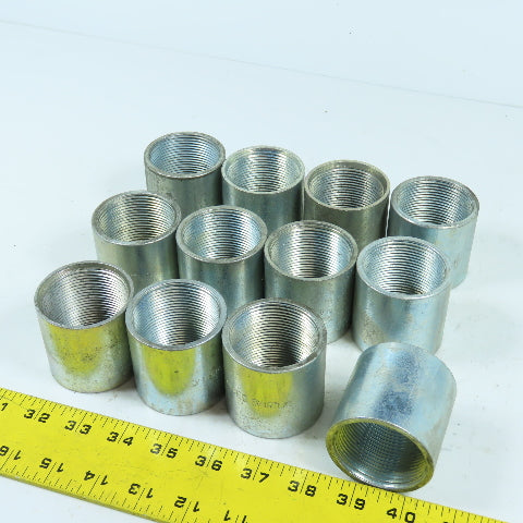 1-1/2" x 1-1/2" Galvanized Iron Pipe Rigid Conduit Coupling 2" Long Lot/12